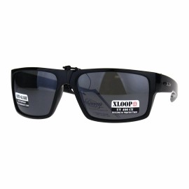 Xloop Sunglasses Mens Rectangular Fashion Frame Anti-Glare Lens UV 400 - Glossy Black