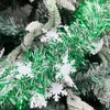 Green Christmas Snowflake Tinsel Garland, 10m / 32.8ft Christmas Tree
