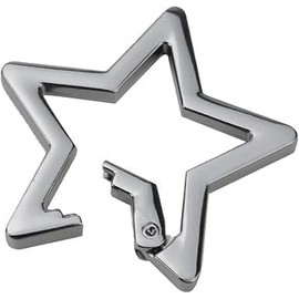 Star Shaped Stainless Steel Keychain Clip Carabiner Snap Hook Holder Carabiner Hook Clip Key Holder Clip Keychain Carabiners for Keys and Wallet Accessory with Key Chain Rings (Gun Color)