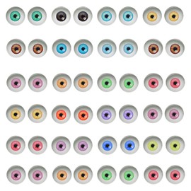 20pairs 15mm Glass Paper Sticker Human Eyes for Art Dolls Sculptures Props Masks Fursuits Jewelry Making Taxidermy Flatback