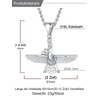 U7 Men's Faravahar Pendant Necklace, Stainless Steel Zoroastrian Amulet, Iranian