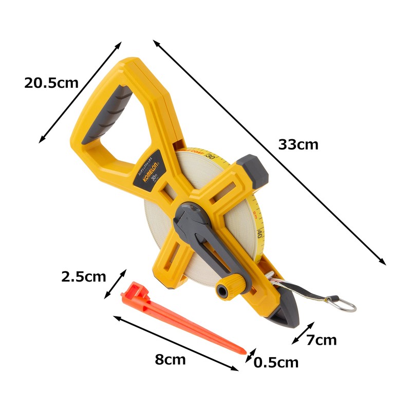 Komelon KMC-1800 Tape Measure, Fiberglass Tape, 0.5 inch (13 mm)