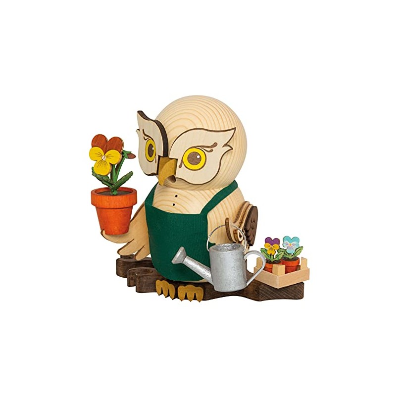 Kuhnert Woodturning Smoke Figure / Incense Figure - Owl Gardener