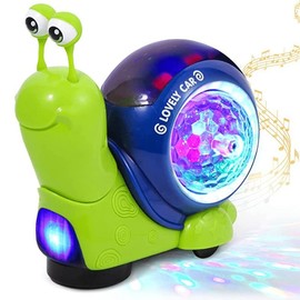 Interactive Musical Light-Up Snail & Hermit Crab Toy, Cute Unisex Sensory Educational Gift for Kids, Perfect for Christmas, No Batteries Included:_Red Hermit Crab_1pcs