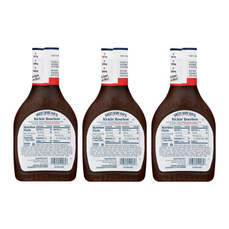Sweet Baby Ray's Sauce and Marinade, Kickin' Bourbon 16 Fl