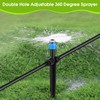 25 Pcs Water Irrigation Drippers, MSDADA Adjustable 360 Degree Fan