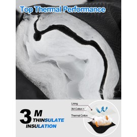 KUTOOK Ski Gloves Men Women Waterproof Snowboard Gloves Warm Windproof Touchscreen Reflective Winter Gloves Snowboard Gloves Winter Black M