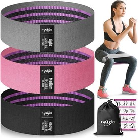 Resistance Bands for Legs and Butt, Fabric Exercise Loop Bands Yoga, Pilates, Rehab, Fitness and Home Workout, Strength Bands for Booty Gym Accessories Calisthenics Tools - Colour: Grey