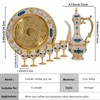 Turkish Coffee Cup and Tea Pot Set Including Teapot,Tea Tray,6