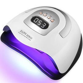 UIHOL UV LED Lampe für Gelnägel, 380W 81LEDs Nagellampe Professionelle Schnell Nageltrockner mit 4 Timer, LCD Anzeige und Smart Sensor für Finger Zehennagel und für Alle Gel Nagellack, Shellac