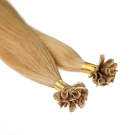 hair2heart 50 x Bonding Extensions Made from Real Hair, 30/40/50 cm, 0.5 g Strands, Straight - Hair Extensions 30cm