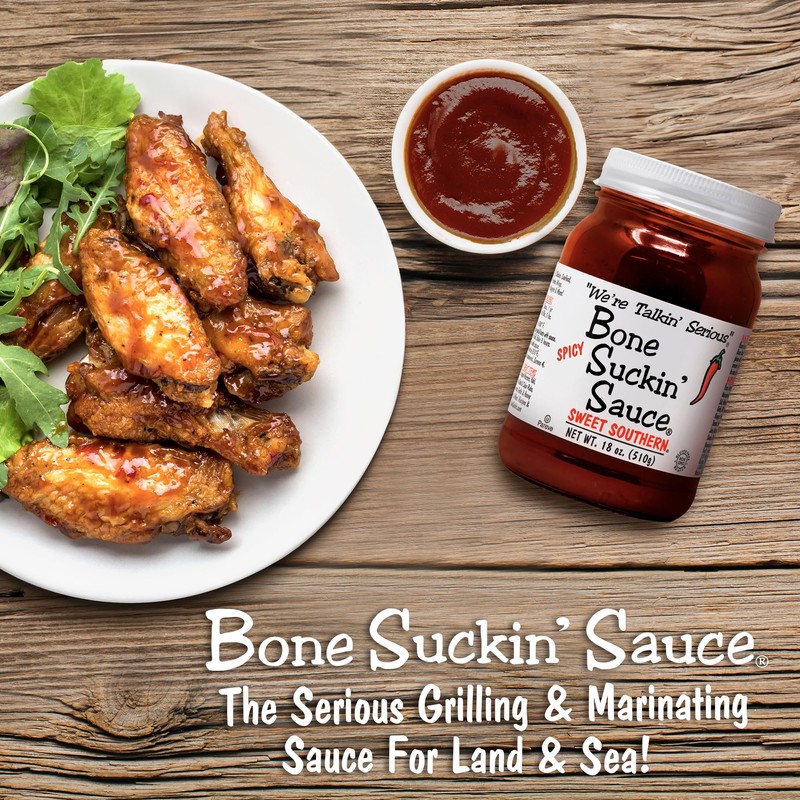 Bone Suckin' Sauce Sweet Southern Spicy BBQ Sauce, Gluten-Free, Non-GMO,