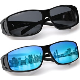 Fit Over Wrap Sunglasses Polarized Lens Wear Over Eyeglasses 100% UV Protection for Men and Women