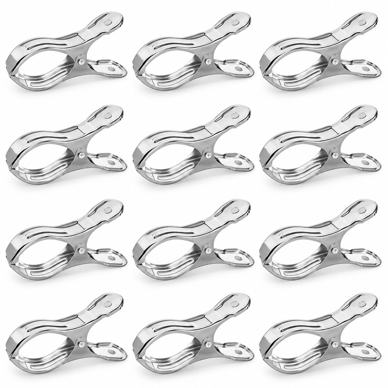 12 Pack Stainless Steel Pool Cover Clips, Heavy Duty Windproof