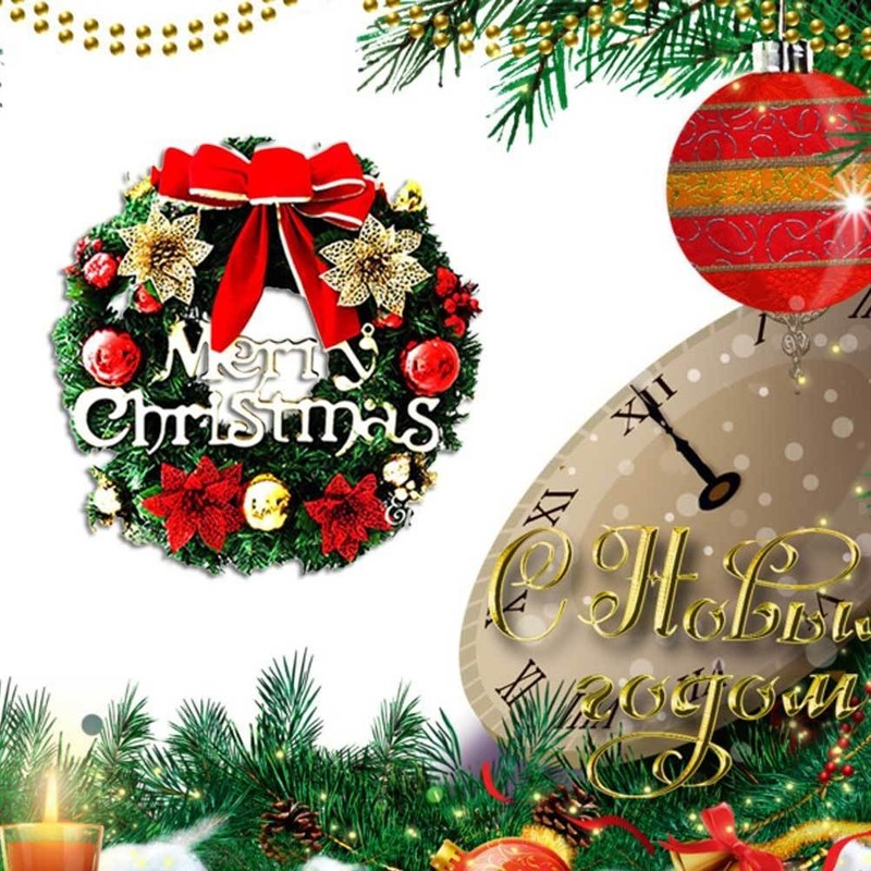 BESTOYARD Christmas Door Wreath Christmas Ball Ornaments Christmas Window Wall