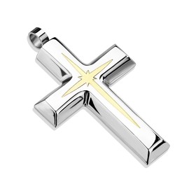 Paula & Fritz® Women's Necklace Pendant Cross 316L Surgical Steel Silver Black Silver Gold Necklace Pendant Men's, Stainless Steel Stainless steel Surgical steel