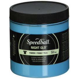 Speedball Fabric Screen Printing Ink, 8-Ounce, Night Glo Blue, Glow in The Dark