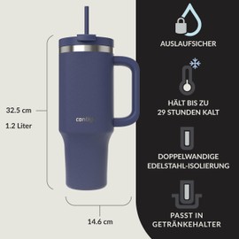 Contigo Unisex Adult Streeterville Tumbler with Straw Insulated Water Bottle with Straw, Indigo, 1 Count (Pack of 1)