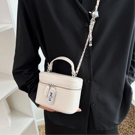 YXBQueen Crossbody Bag for Women Small Top-Handle Pouch Purse Designer Shoulder Handbag Luxury Leather Crossbody Purses (White)