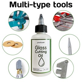 youkzuan Premium 4 oz Stained Glass Cutting Oil for Glass Cutter, Tile Cutter Oil for All Glass Cutting Tools, Bottle Cutting Supplies, Glass Repair and More