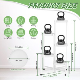 iDavosic.ly Plant Stand Indoor Outdoor, 5 Tier Corner Metal Flower Display Holder Shelf, Easy Assembly Folding Tall Orchid Rack for Patio Balcony Porch Garden Living Room House, White