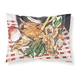 Caroline's Treasures 8537PILLOWCASE Crab Boil Moisture Wicking Fabric Standard Pillowcase, Large, Multicolor