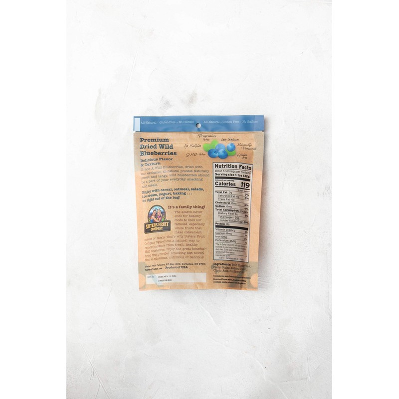 Sisters Fruit Company Premium Dried Wild Blueberries (Case of 3)