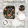 DEMCEAR Country Mushroom Floral Shower Curtain,Black, 72W X 72L inches