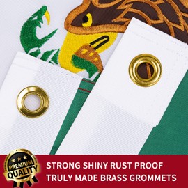 XIFAN Premium Mexico Mexican Flag 5x8 Outdoor, Double Sided Embroidered Eagle, Bandera De Mexico Mexicana for Wall, Heavy Duty 210D Nylon Mexican MX National Country Flags