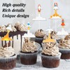 18-Pcs Rocket ship Cupcake Toppers Set Spaceship Themed Happy Birthday,