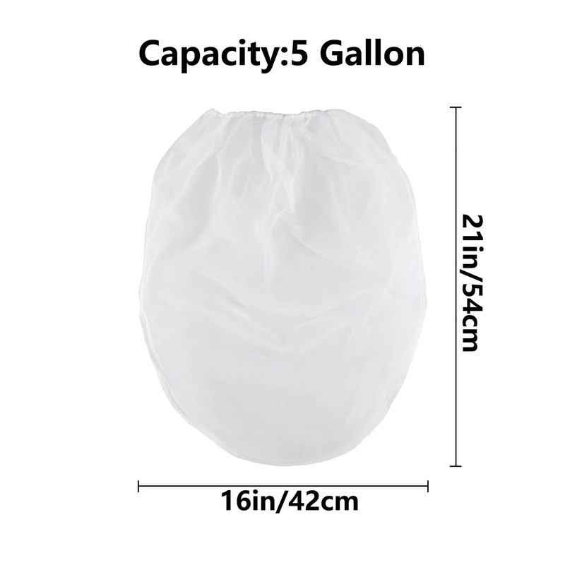 HAOBIN Farbsiebbeutel 5 Gallonen Farbsieb Siebbeutel Weiß Feinmaschig Farbfilterbeutel Weiße