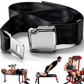 Nordic Hamstring Curl Gym Seatbelt – Adjustable 5.6FT Safety Strap for Leg Extension & Hamstring Curl. Prevents Lifting from Seat, Provides Strong Stability, with Carry Bag for Home Gym, Valentine’s Day Gift for Him