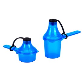 The Scoopie Supplement Container, Scoop and Funnel System for Pre Workout Powder, Spill Proof Dispenser, Gym Shaker Bottle Accessory, Pack of 2, Blue (1 tbsp | 15 mL) (2 tbsp | 29.6 mL)