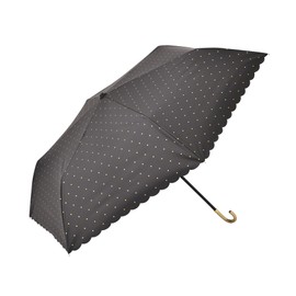 Francfranc Flanc Blackout Dot Glitter Heat Cut Folding Umbrella, 19.7 inches (50 cm) (For Rain or Shine), Black
