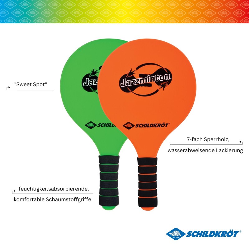 Schildkröt® Jazzminton Set, 2 Bats, 3 Birdies, LED Ball for