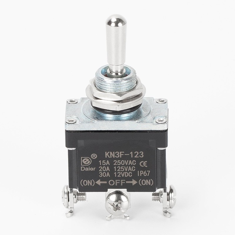 IP67 Waterproof Toggle Switch AC/DC Momentary (ON) OFF-(ON) Does Not