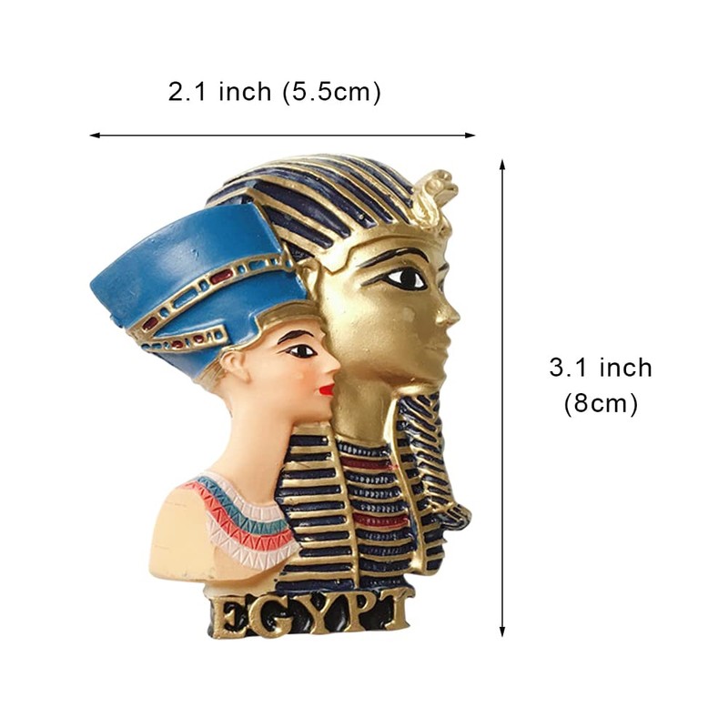 3D Egyptian Pharaoh and Queen Egypt Fridge Magnet, Egyptian Souvenir