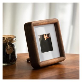 OLGyn Popular Wooden Photo Frame Solid Wood Mortise and Tenon Corner Picture Frame with 6/7/8-inch Photo Frame Black Walnut Teak Wood Home Decor (Color : Black walnut, Size : Card mouth 8.4x12.4c)