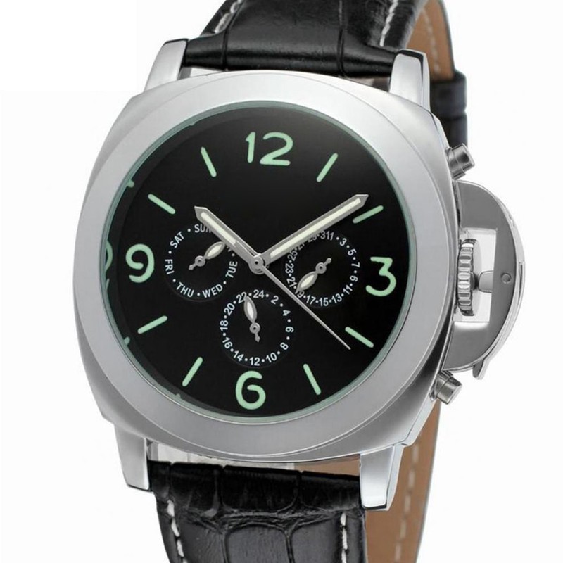 FORSINING Men PU Leather Automatic Mechanical Waterproof Watch Wristwatch