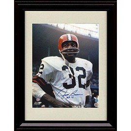 Jim Brown HoF RB - Cleveland Football Autograph Promo Print - Framed 8x10