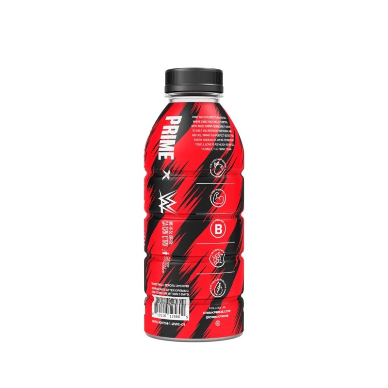 Prime One (1) Prime Hydration Drink WWE Red & Black