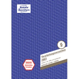 AVERY Zweckform 2863 Processing Directory (According to DSGMO, A4, with Erasing Concept, 28 Sheets) White