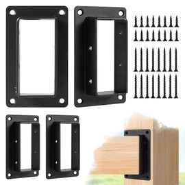 Rasugarlary 4 Pcs 2x4 Fence Bracket, Deck Railing Bracket Connectors (Actually 1.5"x3.5") with Screws for 2x4 Railing Wood Post Stair Fence, Black