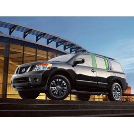 Rvinyl Pillar Post Pre Cut Window Trim Kits in Carbon Fiber 4D Black Compatible with Nissan Armada 2005-2015 with Adhesive Back