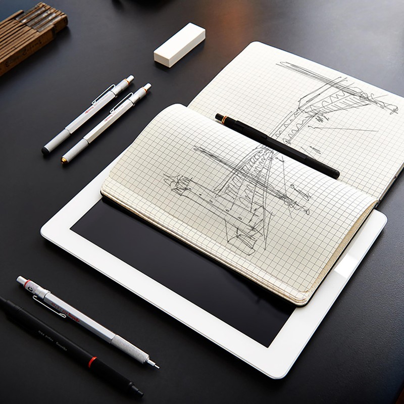 rOtring 800 Mechanical Pencil 0.5mm Black Metal Barrel and Velvet
