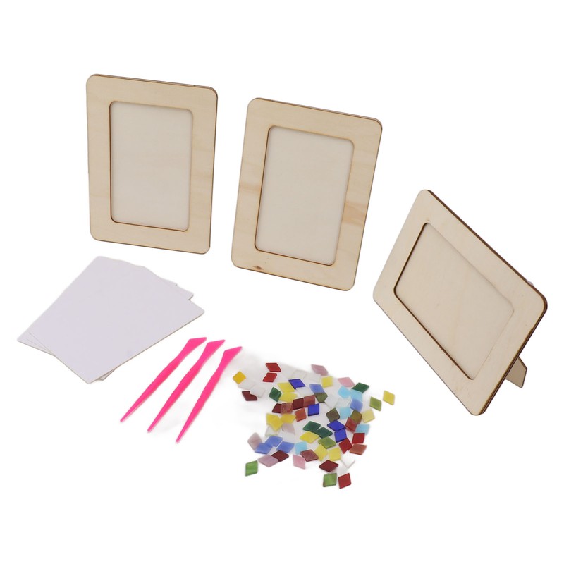 3Set DIY Wooden Picture Frame Making Kit Unfinished Solid Wood