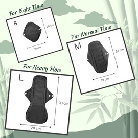 Femplete Reusable Sanitary Pads (Small, Medium, Large, 6)