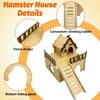 Hamiledyi Wooden Hamster House Hideout Mouse House with Ladder and