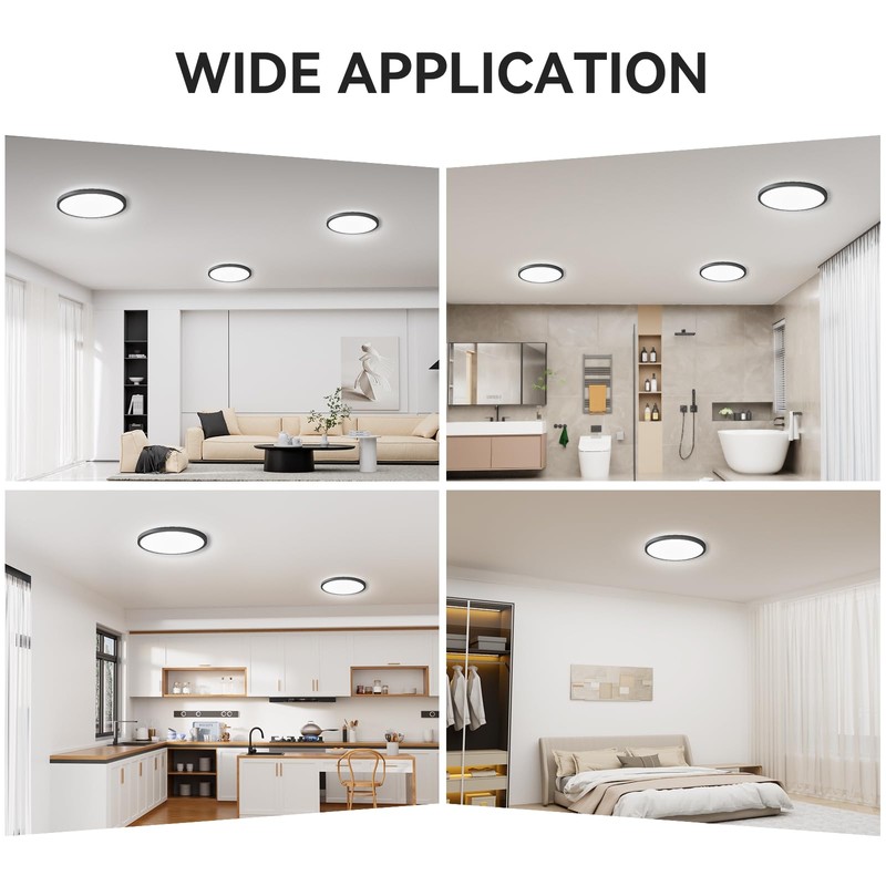 WKONCLDY 3200lm LED Flush Mount Ceiling Light, Super Slim 12