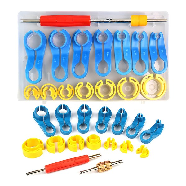 JNNJ 16 Pieces Fuel Line Removal Set, Universal Disconnect Tool for AC Fuel Line, Quick Disconnect Tool for Removing Refrigerant Air Conditioning